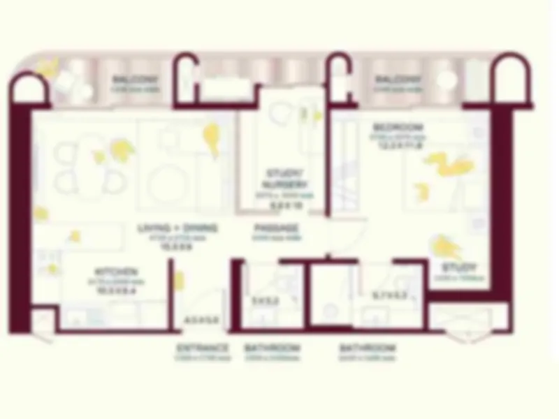 1.5 BHK Floor Plan