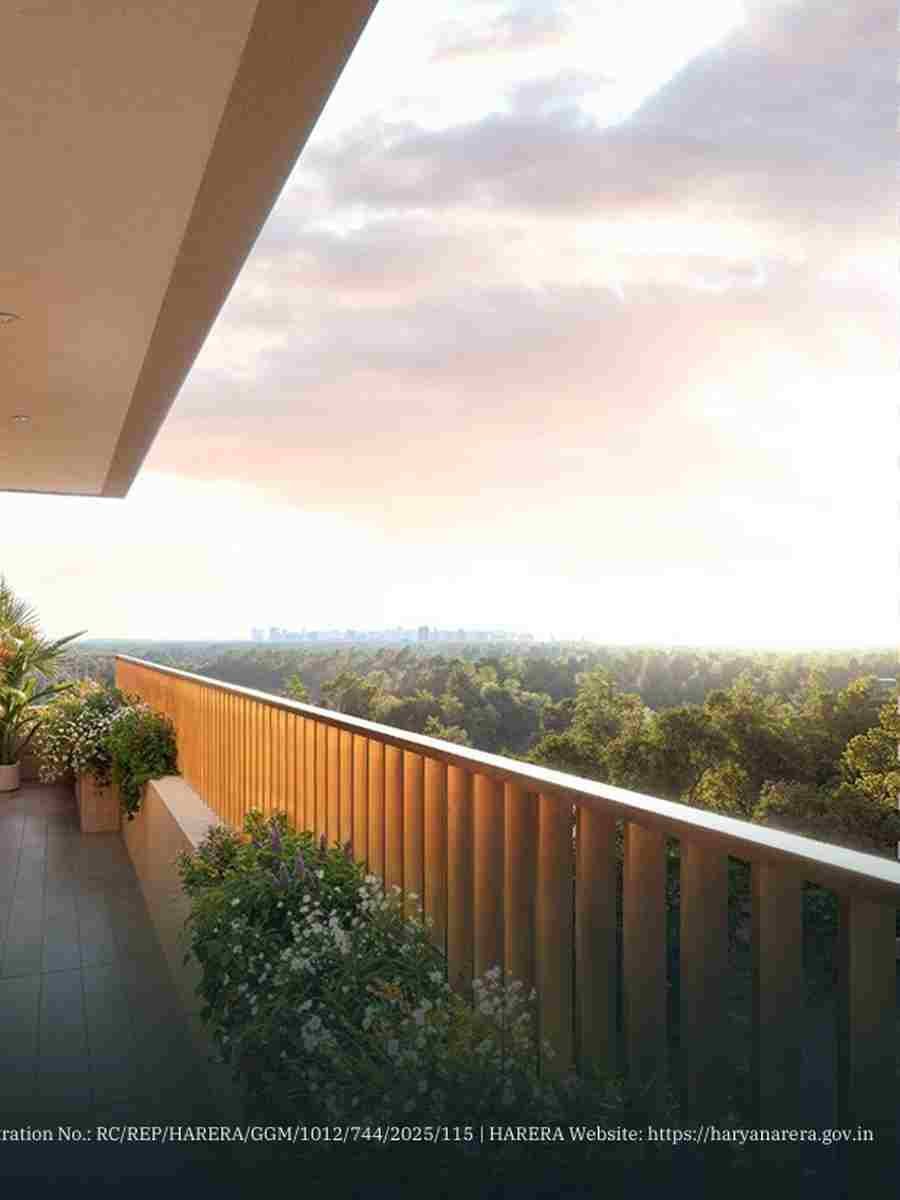 Balcony with panoramic sunset view – The Terraces